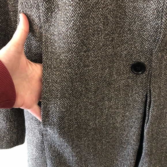 Zara Mens Gray Cotton Blend Button Up Pea Coat - Size Large - Picture 2 of 9